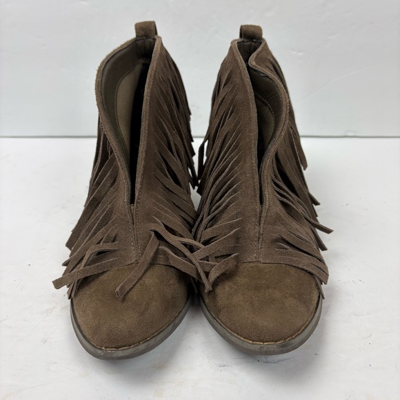 CORKYS Millie Brown Fringe Suede Western Ankle Booties Womens Size 8 - Picture 3 of 9